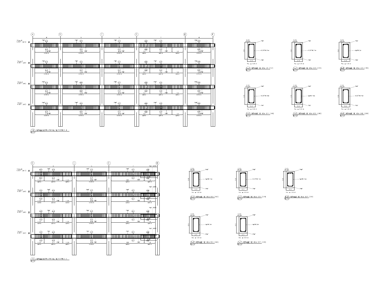 Detalle de pórticos estructurales