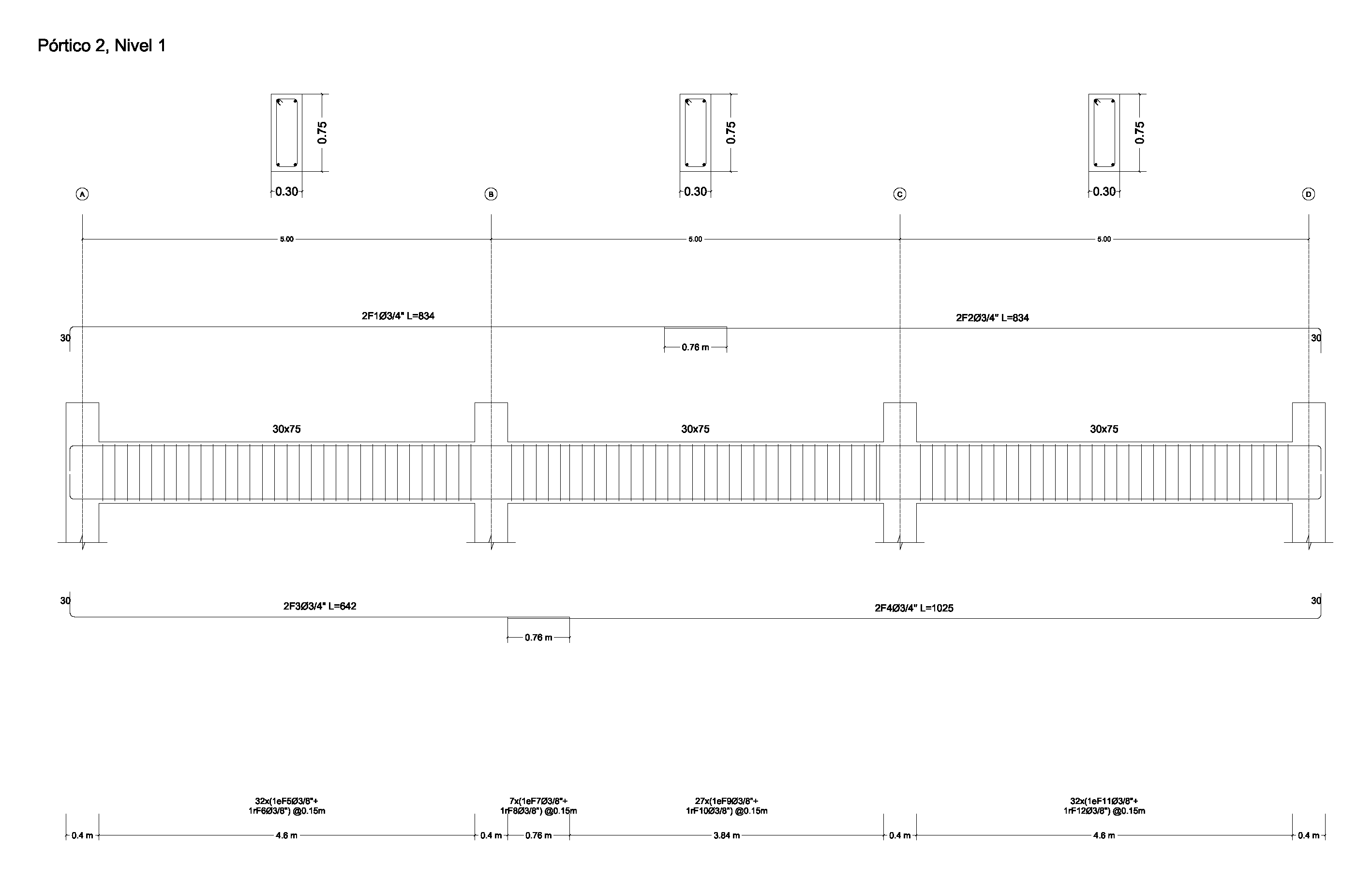 Beam reinforcement breakdown generated by StructaCAD