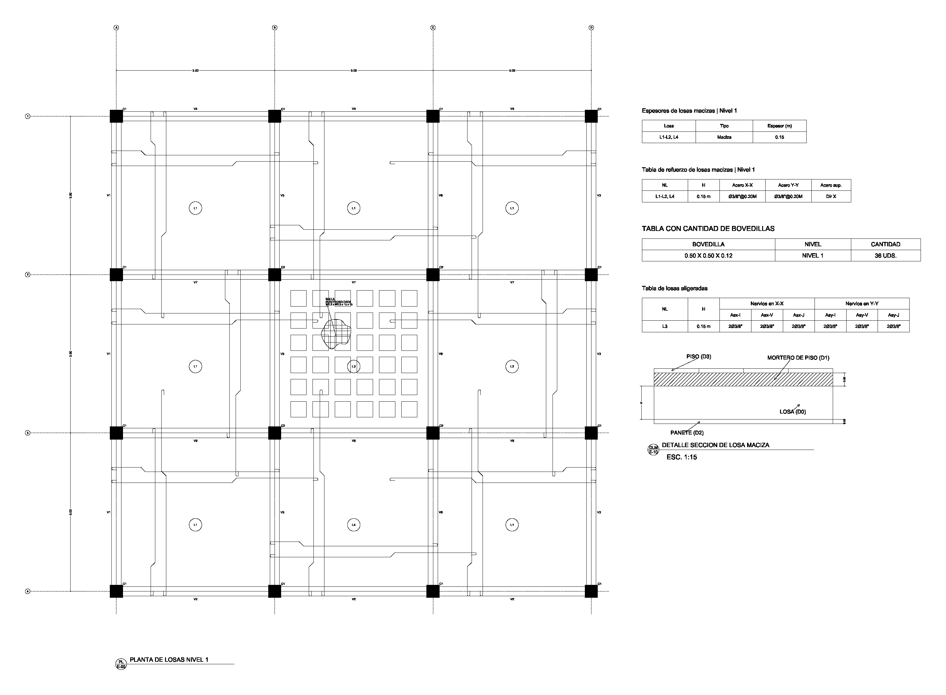 AutoCAD slab plan drawing generated by StructaCAD